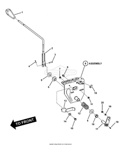 Gear Shift Assembly Diagram and Parts List for 7800669 (107280340)(2010) Briggs and Stratton Lawn Tractor